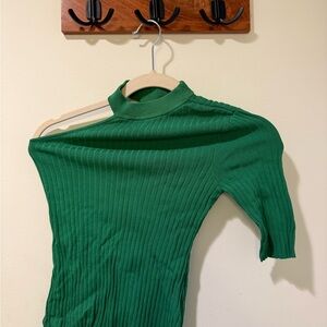 Bar III Emerald Ribbed Knit Top